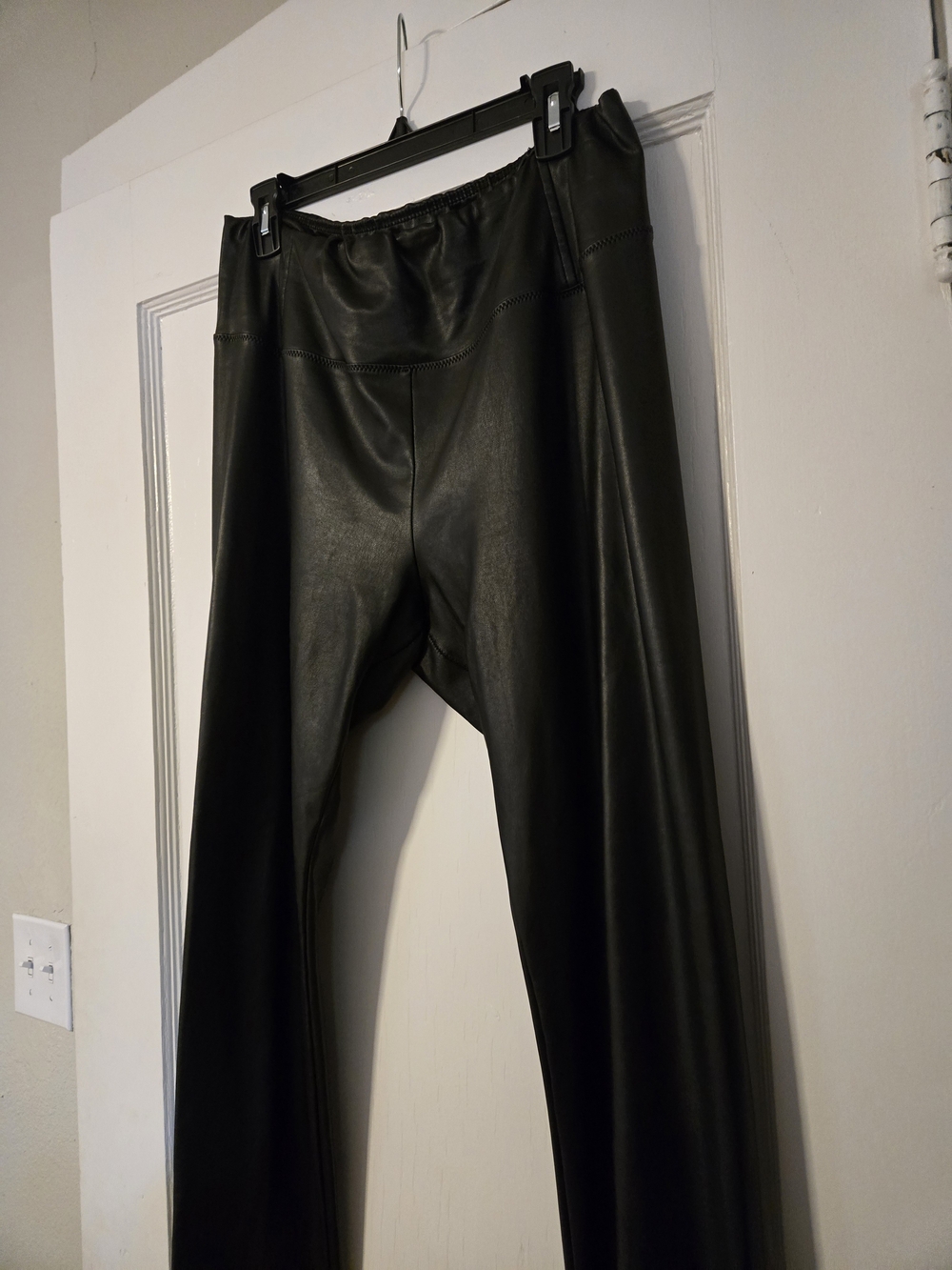 7 For All Mankind Black Faux Leather Pants